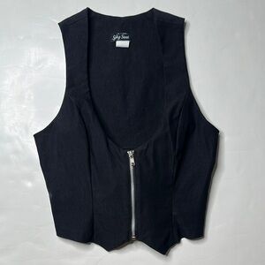 Y2K Black Zippered Vest